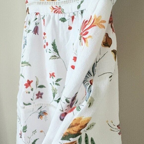 NEW Reformation Everett Linen Midi Dress Corsini White Multi Floral | US 0 UK 4 - Picture 13 of 16